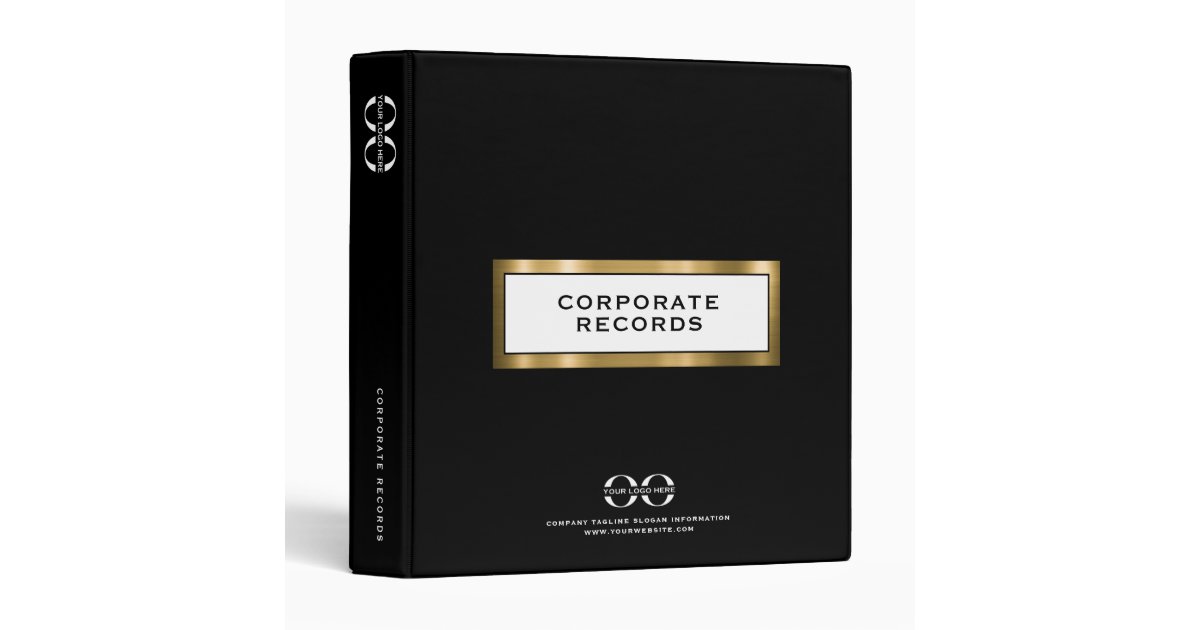 Black Gold Corporate Records Book Binder Zazzle