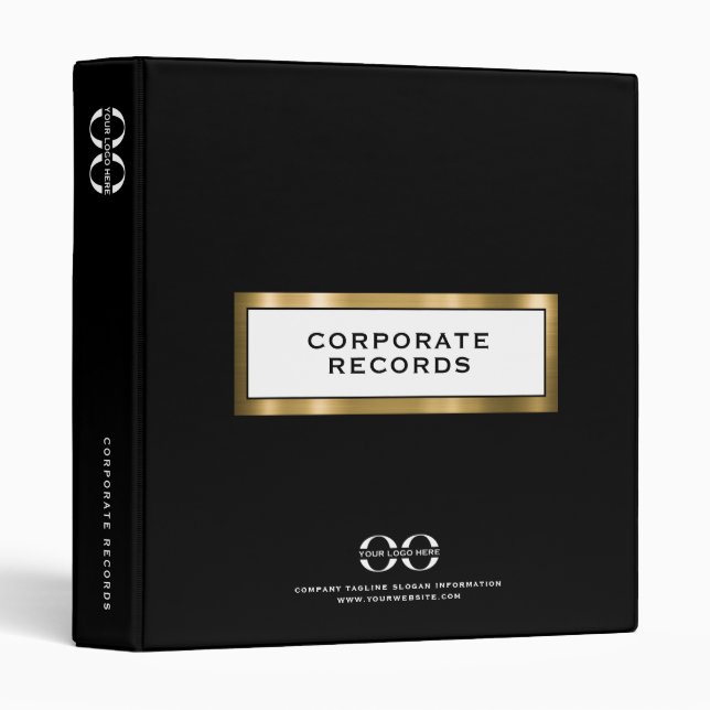Black Gold Corporate Records Book Binder (Front/Spine)