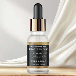Black & gold cosmetics dropper bottle label - tiny