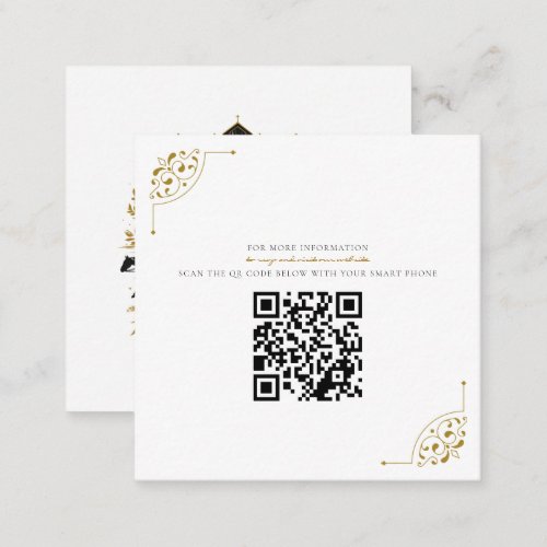 Black  Gold Country Wedding with QR Code Enclosure Card