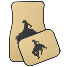 Black Gold Cowboy Bucking Horse