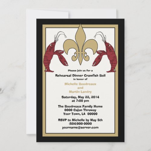 Black Gold Crawfish Boil Event II Invitations