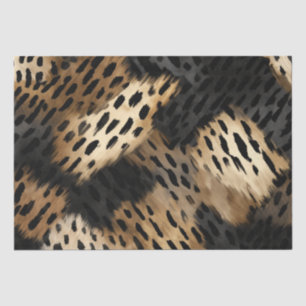 Black Gold Cream Leopard Animal Print Tissue Paper