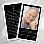 Black Gold Cross Photo Memorial Prayer Card