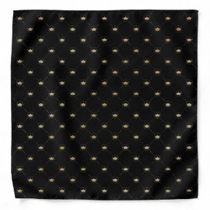 Black Gold Crown Pocket Handkerchief Bandana