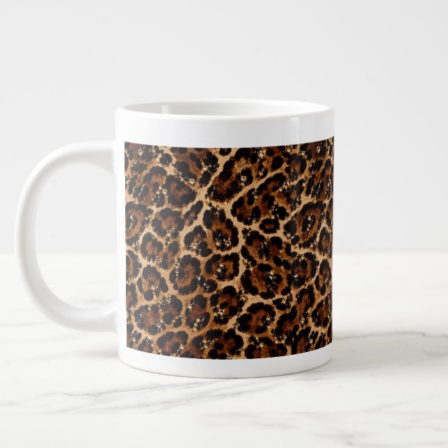 Black & Gold Crystal Tiger Pattern Giant Coffee Mug (Left)