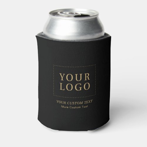 Black  Gold Custom Business Logo Promotional Can Cooler
