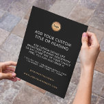 Black & Gold Custom Business Logo Social Media Flyer<br><div class="desc">This modern,  minimalist flyer would be great for your business/promotional needs. Easily add your own details by clicking on the "personalize" option.</div>