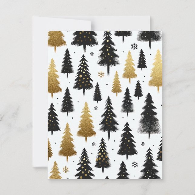 Black & Gold Custom Christmas Tree Card (Front)