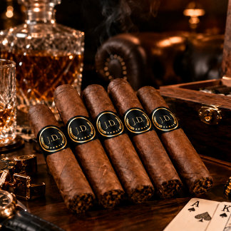 Black & Gold Custom Cigar Bands Label