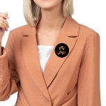 Black gold custom logo image business button<br><div class="desc">Add your own business logo.  Black colored background. Perfect for promoting your business and your brand</div>