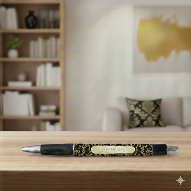 Black Gold Custom Name Dark Academia Pen (Creator Uploaded)