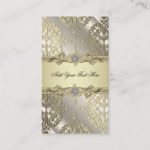 Black Gold Damask Business Cards