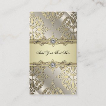 Black Gold Damask Business Cards by CorporateCentral at Zazzle
