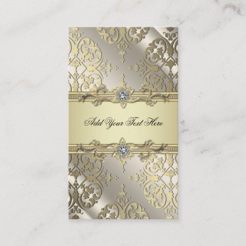 Black Gold Damask Business Cards
