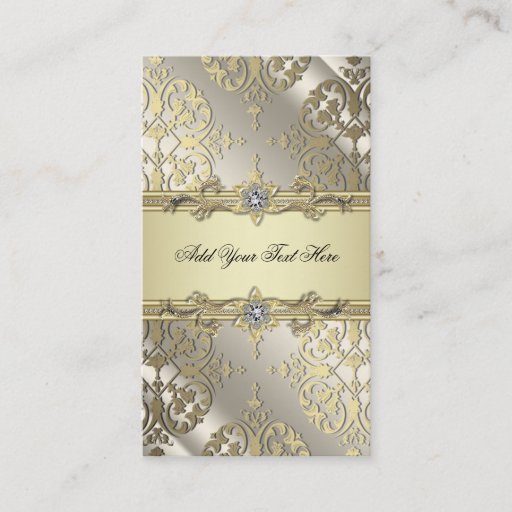 Customizable Black Gold Damask Business Cards