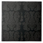 Black gold Damask Classy Royal Style Tile<br><div class="desc">Black gold Monogram Classy Royal Style Tile
 Elegant and modern design. Including fancy floral damask design.</div>