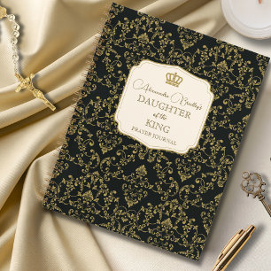 Black Gold Damask Daughter of the King Notebook