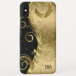 Black Gold Damask Gold Swirls Iphone Xs Max Case at Zazzle