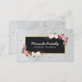 Black Gold Damask Handmade Paper Wedding Planner Business Card (Front/Back)