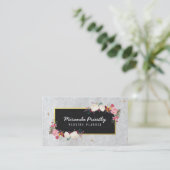 Black Gold Damask Handmade Paper Wedding Planner Business Card (Standing Front)