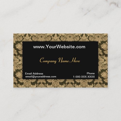 Black Gold Damask Profile Card Business Card Templates