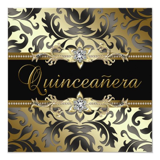 quinceanera black and gold