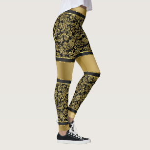 Women's Gold Stripe Leggings