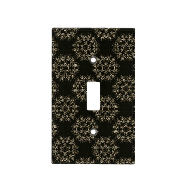 Black & Gold Decorative light switch plate covers (Front)