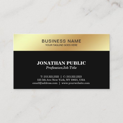 Black Gold Design Elegant Modern Corporate Sleek Business Card