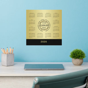Black & gold design, Logo or Photo, calendar Wall Decal