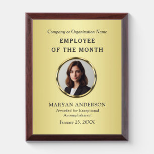 Black & gold design, Logo or Photo in gold circle, Award Plaque