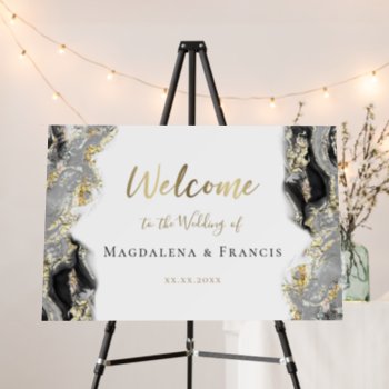 Black Gold Design Wedding Sign by amoredesign at Zazzle