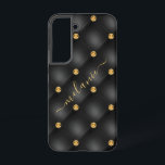 Black Gold Diamond Custom Name Samsung Galaxy Case<br><div class="desc">Samsung Galaxy Cases or iPhone Cases with Elegant Black Gold Diamond Tufted Luxury Your Name Golden Gemstone Personalized Gift - Add Your Name / Text - Make Your Special Gift ! Resize and move or remove / add text / elements with Customization tool. Choose / add your favorite font /...</div>