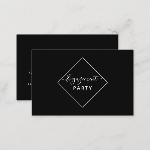 Black  Gold Diamond Engagement Party Ticket