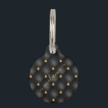 Black Gold Diamond Pet ID Tag with Custom Name<br><div class="desc">Pet ID Tags with Elegant Black Gold Diamond Tufted Luxury Your Name Custom Personalized Pet ID Tag / Gift - Add Your Name / Text - Make Your Special Gift ! Resize and move or remove / add text / elements with Customization tool. Choose fonts / color / size !...</div>