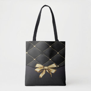  Black & Gold Diamond Tote Bag