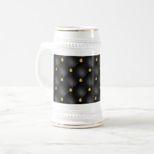Black Gold Diamond Tufted Beer Stein