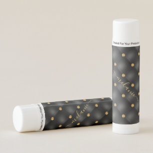 Black Gold Diamond Tufted Your Name Lip Balm