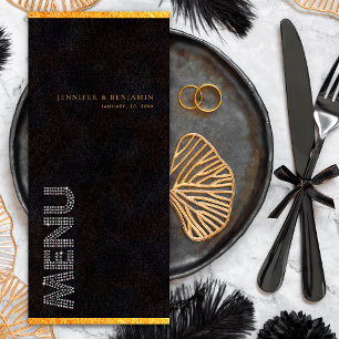 Black Gold Diamond Wedding Reception Dinner Menu