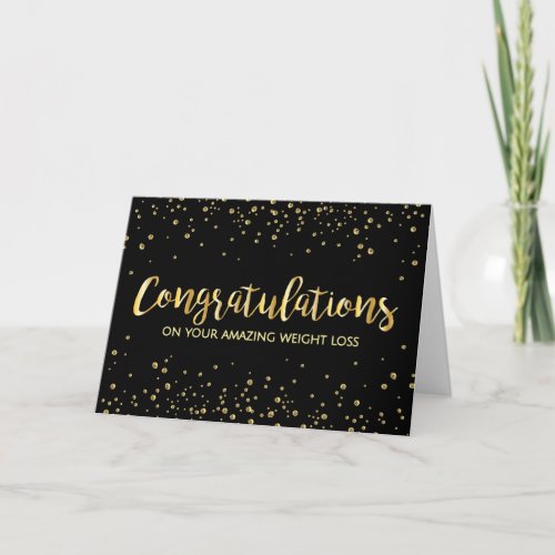 Black Gold Diet Weight Loss Congratulations Quote Card