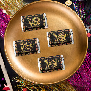 Black Gold Disco Ball 18th Birthday Thank You Hershey's Miniatures