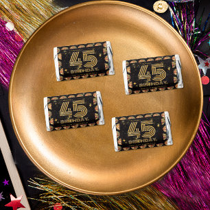 Black Gold Disco Ball 45th Birthday Thank You Hershey's Miniatures