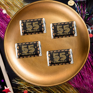 Black Gold Disco Ball 55th Birthday Thank You Hershey's Miniatures