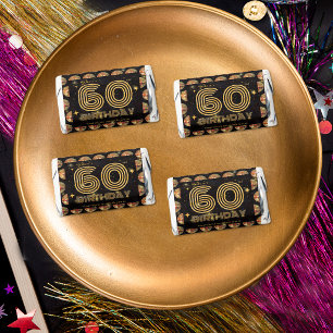 Black Gold Disco Ball 60th Birthday Thank You Hershey's Miniatures
