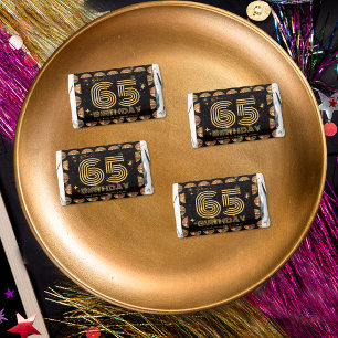 Black Gold Disco Ball 65th Birthday Thank You Hershey's Miniatures