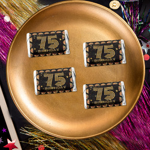 Black Gold Disco Ball 75th Birthday Thank You Hershey's Miniatures