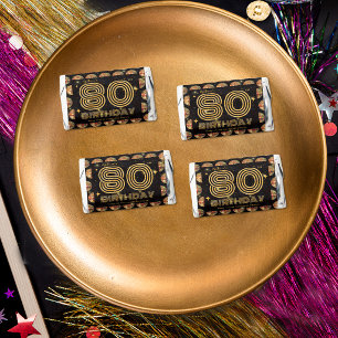 Black Gold Disco Ball 80th Birthday Thank You Hershey's Miniatures