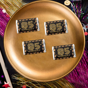 Black Gold Disco Ball 85th Birthday Thank You Hershey's Miniatures