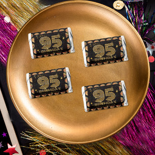 Black Gold Disco Ball 95th Birthday Thank You Hershey's Miniatures